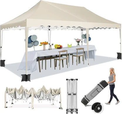 HOTEEL 10×30 ft Commercial-Grade Event Tent with Eight Adjustable Sidewalls  Ideal for Weddings and BBQs