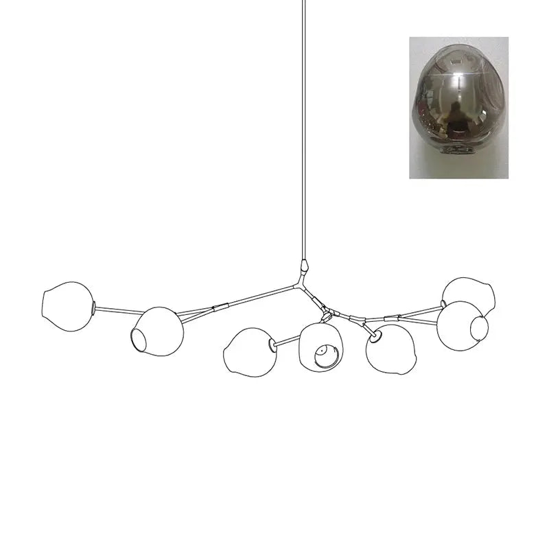 Orvani Linear Globe Chandelier in Modern Industrial Style