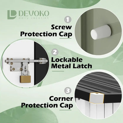 Devoko 5′ x 3′ Corrosion-Resistant Garden Shed  Lockable Steel Outdoor Storage House with Single Secure Door