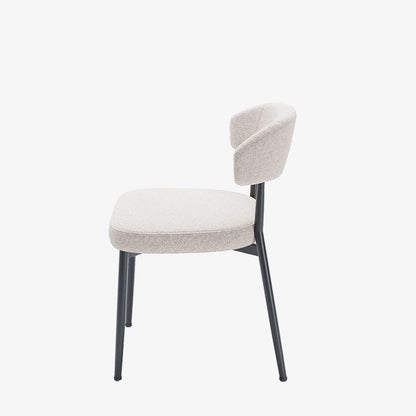 Lot de 2 chaises de salle   manger en velours cr me & m tal noir Mona