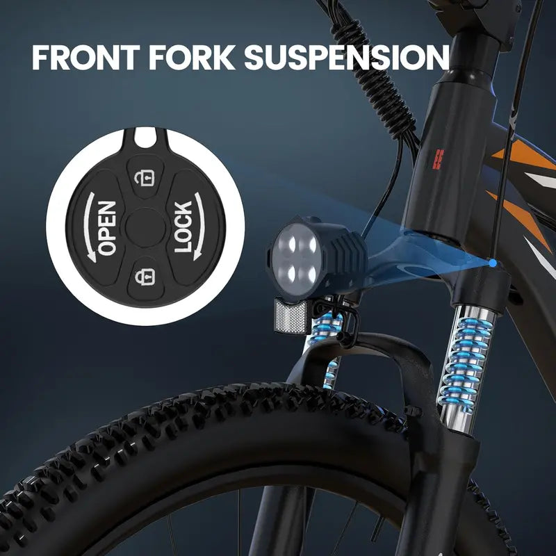 High-Power Electric Mountain Bike  1000W Peak Motor, 468Wh Removable Battery, 37 km/h Top Speed, Color LCD Display, All-Terrain E-Bike for Adults