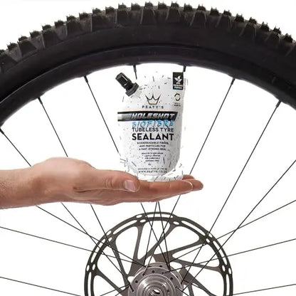Peaty’s Holeshot Biofibre Tubeless Tire Sealant  Fast Puncture Repair, 6mm, Biodegradable, 1L, MTB/Road/Gravel