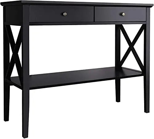 ChooChoo Console Table with Drawers, Narrow Wood Accent Sofa Table Entryway Table