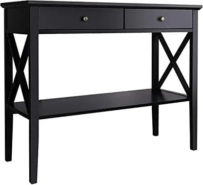 ChooChoo Console Table with Drawers, Narrow Wood Accent Sofa Table Entryway Table