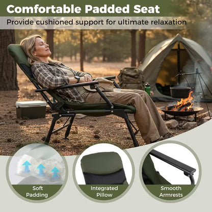 All-Terrain High-Back Camping Chair with Padded Support and Rugged Frame