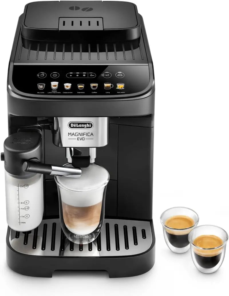 De’Longhi Magnifica Evo ECAM29281.B Fully Automatic Espresso Machine with LatteCrema System, 7 One-Touch Coffee Options, Dual-Boiler Function, Matte Black