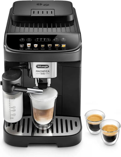 De’Longhi Magnifica Evo ECAM29281.B Fully Automatic Espresso Machine with LatteCrema System, 7 One-Touch Coffee Options, Dual-Boiler Function, Matte Black