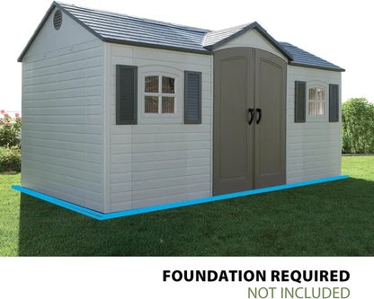 Lifetime 8 ft x 15 ft Outdoor Storage Shed  Durable Resin Construction in Desert Sand Finish