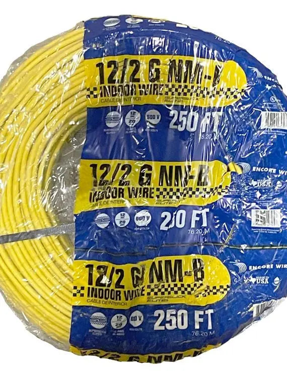2025 12/2 AWG NM-B Indoor Electrical Wire  250-Foot White Copper Romex Cable Roll