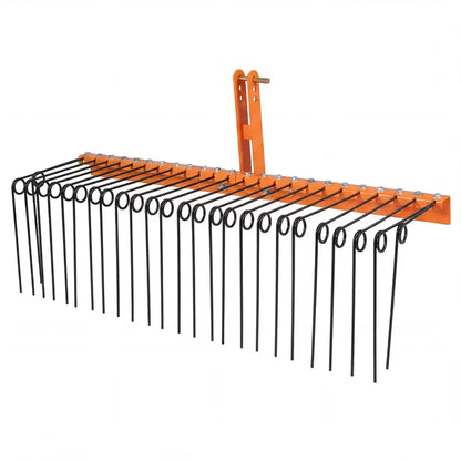 60-Inch Tow-Behind Pine Straw Rake with 26 Steel Coil Tines for Landscaping and Leaf Cleanup