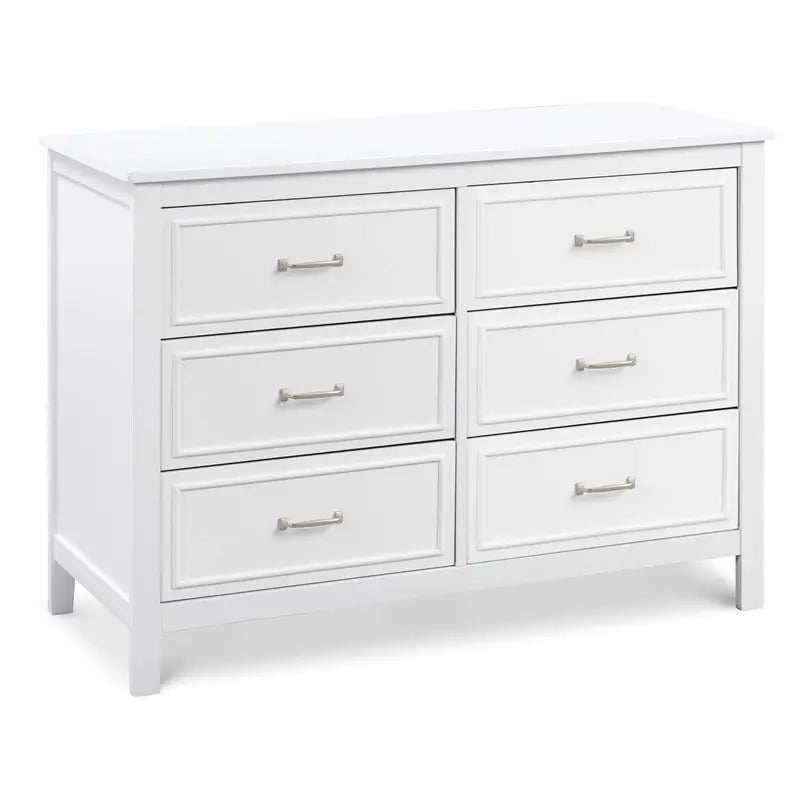 DaVinci Charlie 6-Drawer Double Dresser, White  Durable Pinewood, Versatile Design, Safety Features