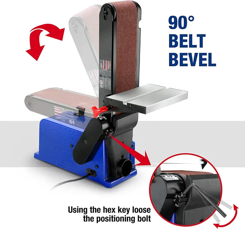 WORKPRO 4″ x 36″ Belt & 6″ Disc Sander Combo  Cast Iron Base with 6 Sanding Belts for Woodworking