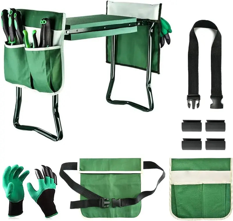Heavy-Duty Rolling Garden Cart  Extendable Handle, Workseat & Tool Storage for Senior-Friendly Yard Work