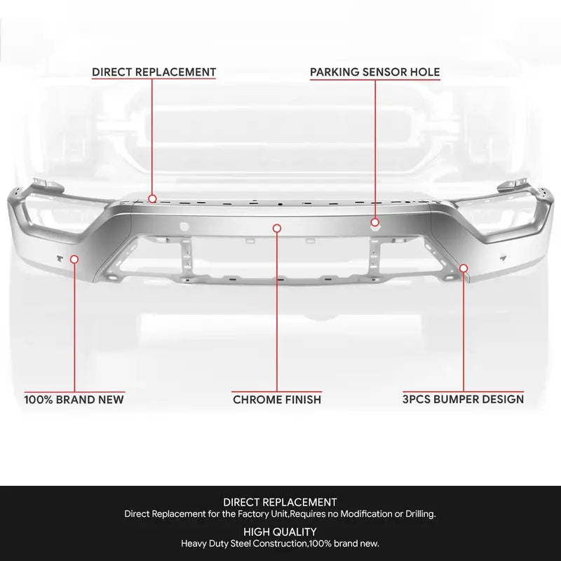 Modular Front Bumper for 20212023 Ford F-150  Includes Parking Distance Sensor Holes