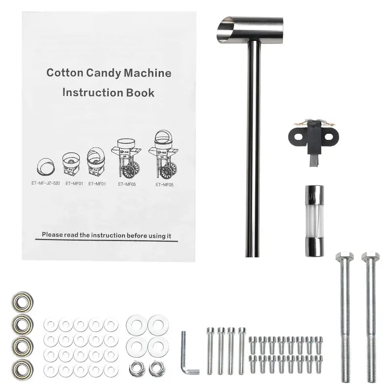 ROVSUN 21-Inch Commercial-Style Cotton Candy Machine on Mobile Cart