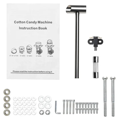 ROVSUN 21-Inch Commercial-Style Cotton Candy Machine on Mobile Cart