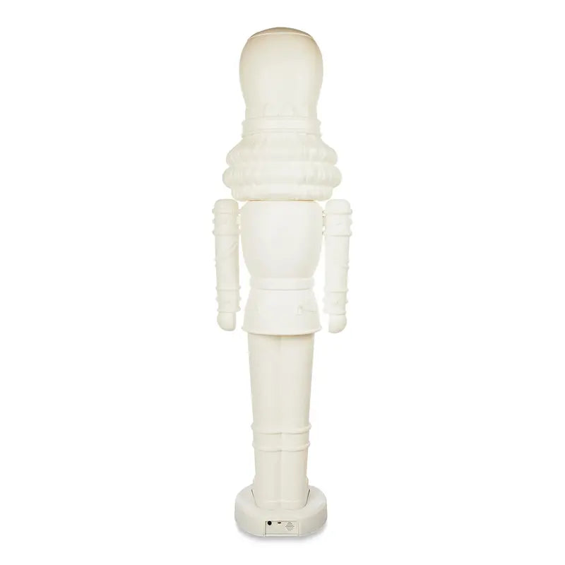 Holiday Time Animated White Nutcracker Blow Mold  75-Inch Tall Holiday Decor with Motion & Light Effects