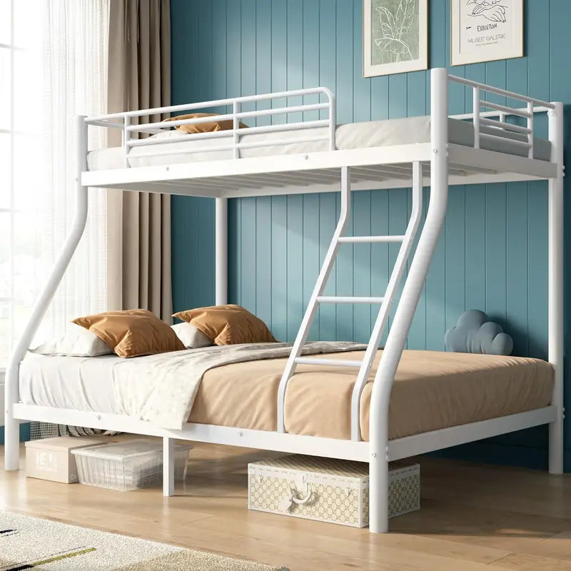 Cyranture Heavy-Duty Twin-over-Full Metal Bunk Bed  Reinforced Guardrails & Sturdy Frame