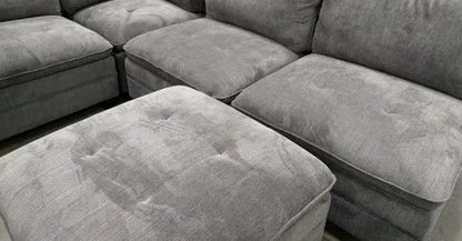 Modern Modular Sectional Couch  Six-Piece Fabric Ensemble