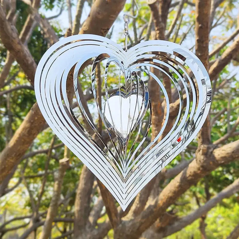 AeroChime Rotating Stainless Steel Wind Bell  Harmonic, Weatherproof Garden Chime with Dynamic Movement