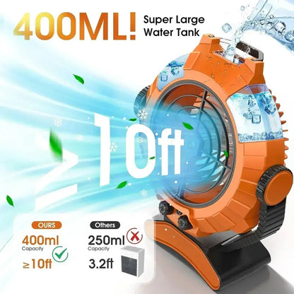 JYew Misting Fan with 10000mAh Battery  Cordless Portable Air Cooler for Indoor/Outdoor Use