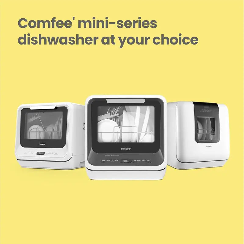 COMFEE’ Countertop Portable Dishwasher  Compact 5L-Tank Mini Washer for Apartments and RVs, No Installation Needed
