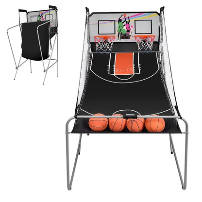 Foldable Indoor Basketball Arcade Game with LED Scoring & 4 Balls