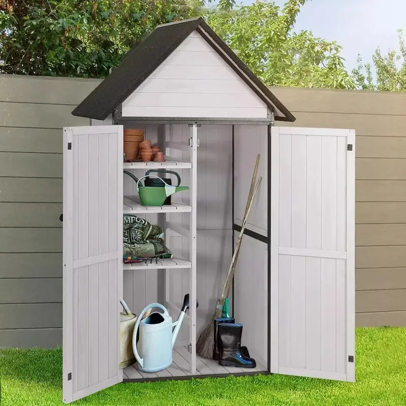 Heavy-Duty Outdoor Storage Shed — Metal-Frame Garden Shed with Adjustable Interior Shelving