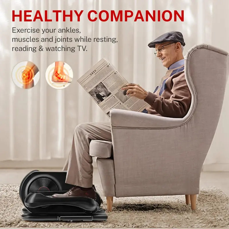 CURSOR FITNESS Under Desk Elliptical Machine with 12 Adjustable Speeds, Auto & HR Modes, LCD Monitor, Resistance Bands