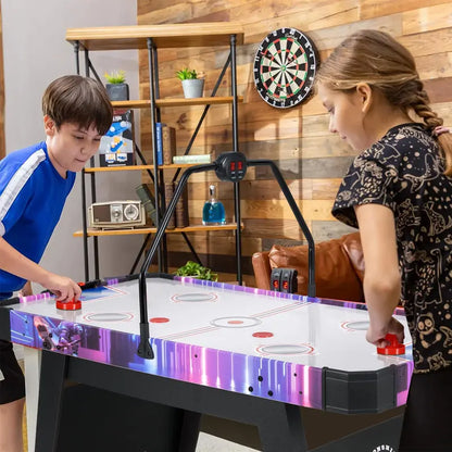 Full-Size Air Hockey Table with Digital LED Scoreboard for Home or Office