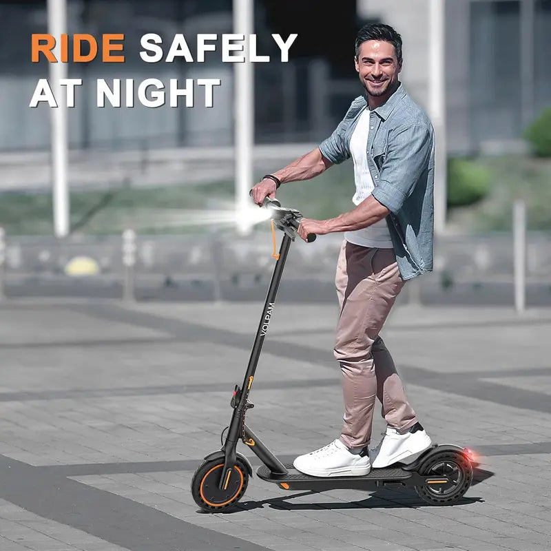 Dual-Brake Electric Scooter  350W/500W Motor, 8.5″/10″ Solid Tires, 1922 mph Speed & 1228 Mile Range