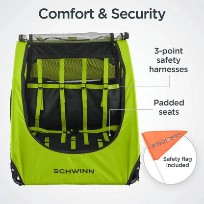 Schwinn Shuttle Folding Bike Trailer  Lightweight, Hitch-Compatible Carrier for Kids or Gear