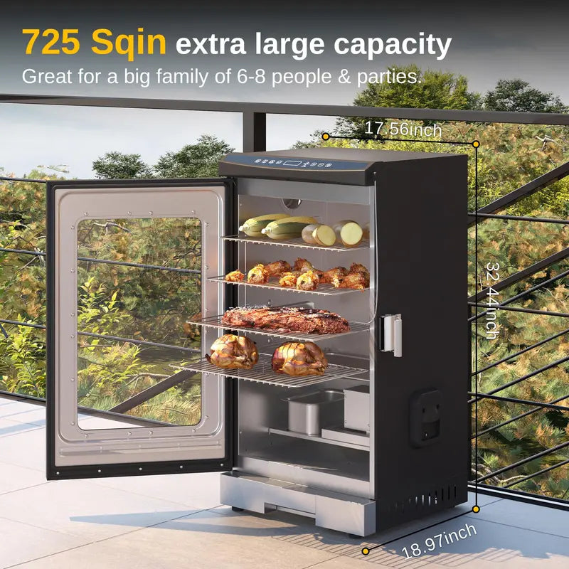 EAST OAK 30-Inch Digital Electric Smoker Featuring Tempered Glass Viewing Door