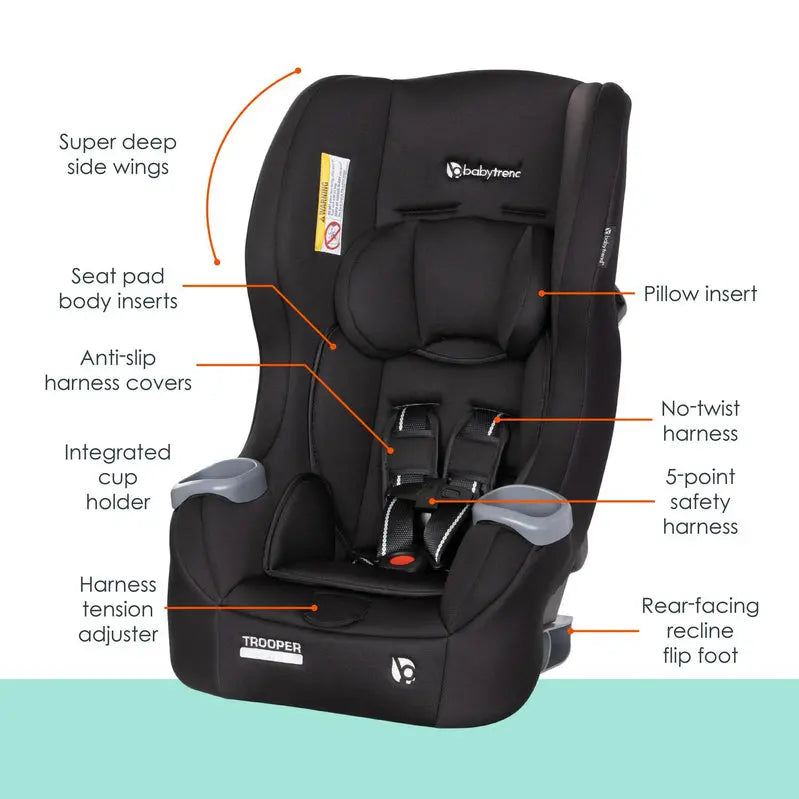 Baby Trend Trooper 3-in-1 Convertible Car Seat  All-Stage Safety Seat in Desert Black