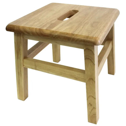 eHemco Solid Hardwood Wooden Step Stool for Adults and Kids, 12.25 Inches Height, Natural
