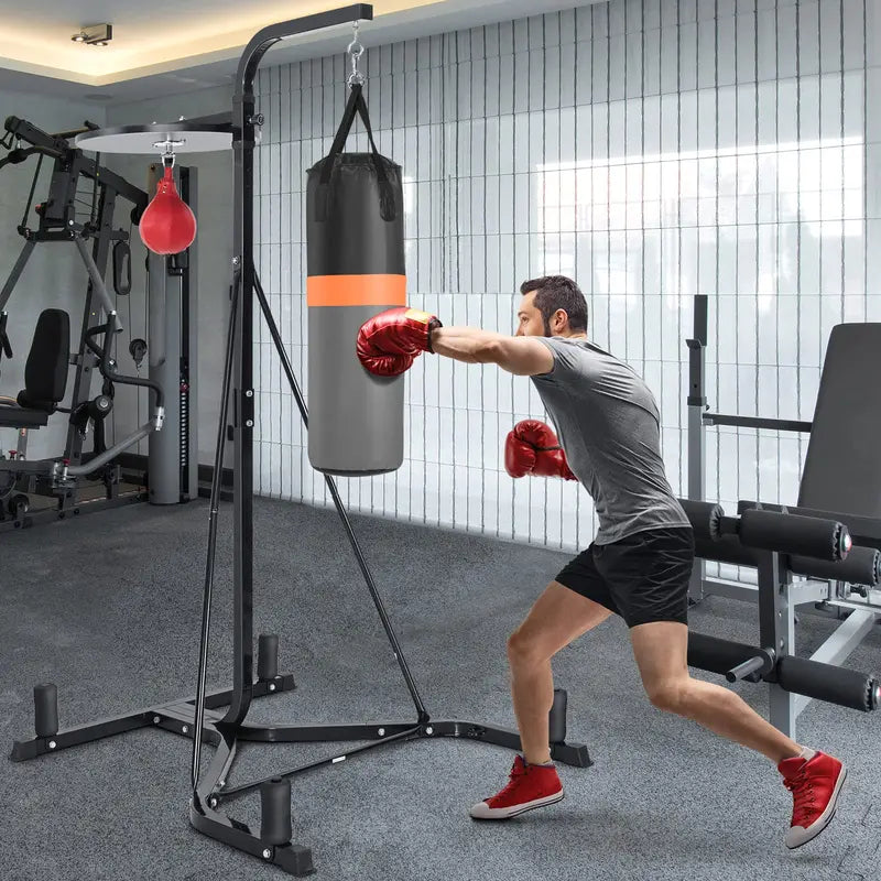 Dual-Use Boxing Stand  Stable Mount for Heavy Bags and Speed Bags