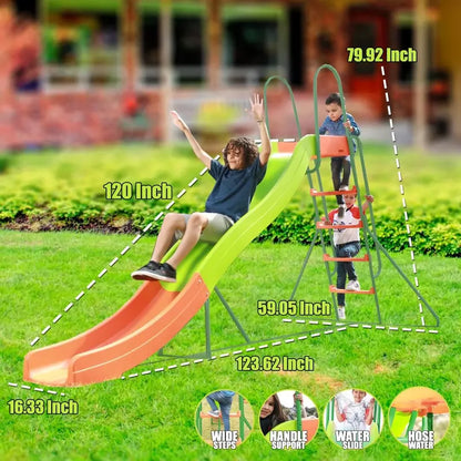 Swing-N-Slide Outdoor Play Set: 10 ft Freestanding Climber with Slide & Swings for Kids  Ideal for Backyard Playground