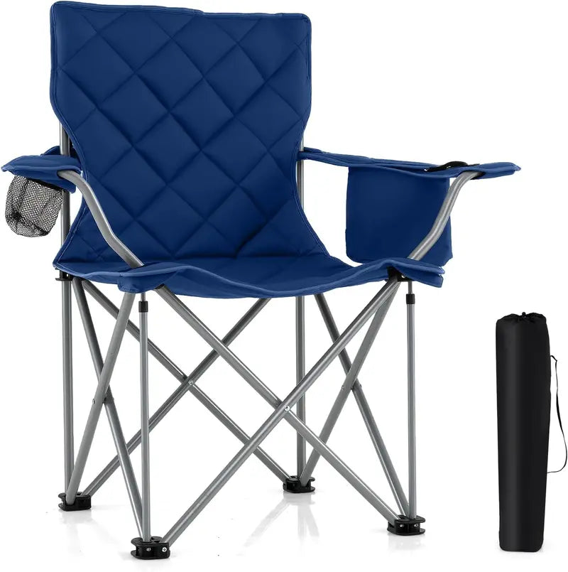 All-Terrain Outdoor Folding Chair  500 lb Capacity with Built-In Cooler Pouch & Cup Holder