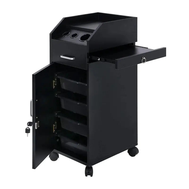 Winado Rolling Salon Storage Cart with Adjustable Shelves and Casters