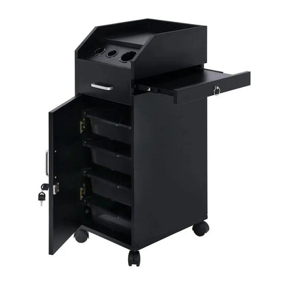 Winado Rolling Salon Storage Cart with Adjustable Shelves and Casters