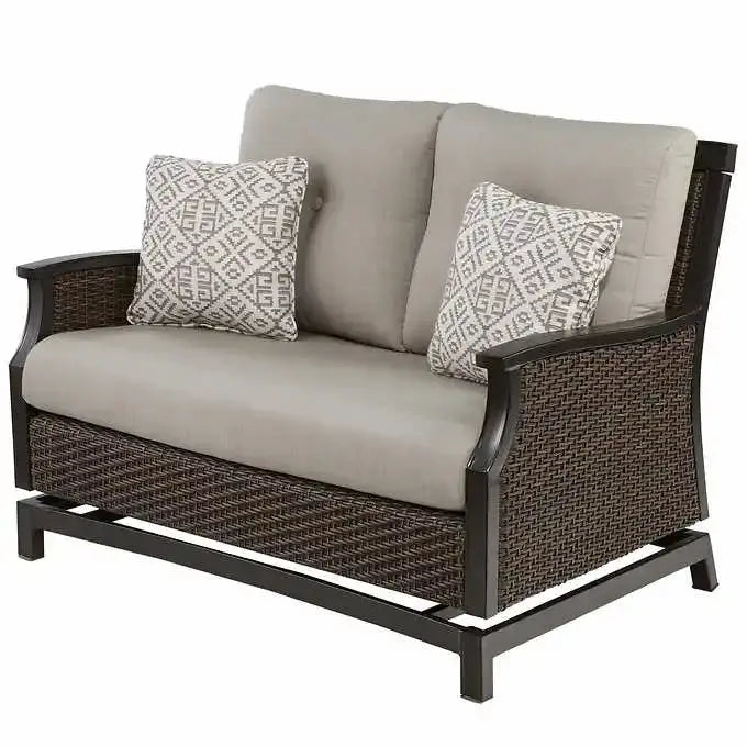 Agio 5-Piece Outdoor Fire Pit Seating Set  All-Weather Wicker Conversation Group