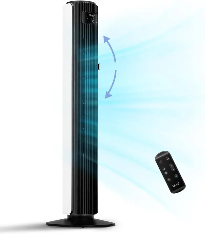 LEVOIT 36-Inch Bladeless Tower Fan  Ultra-Quiet 28dB Sleep Mode, Remote-Controlled Standing Fan with 90° Oscillation & 12-Hour Timer
