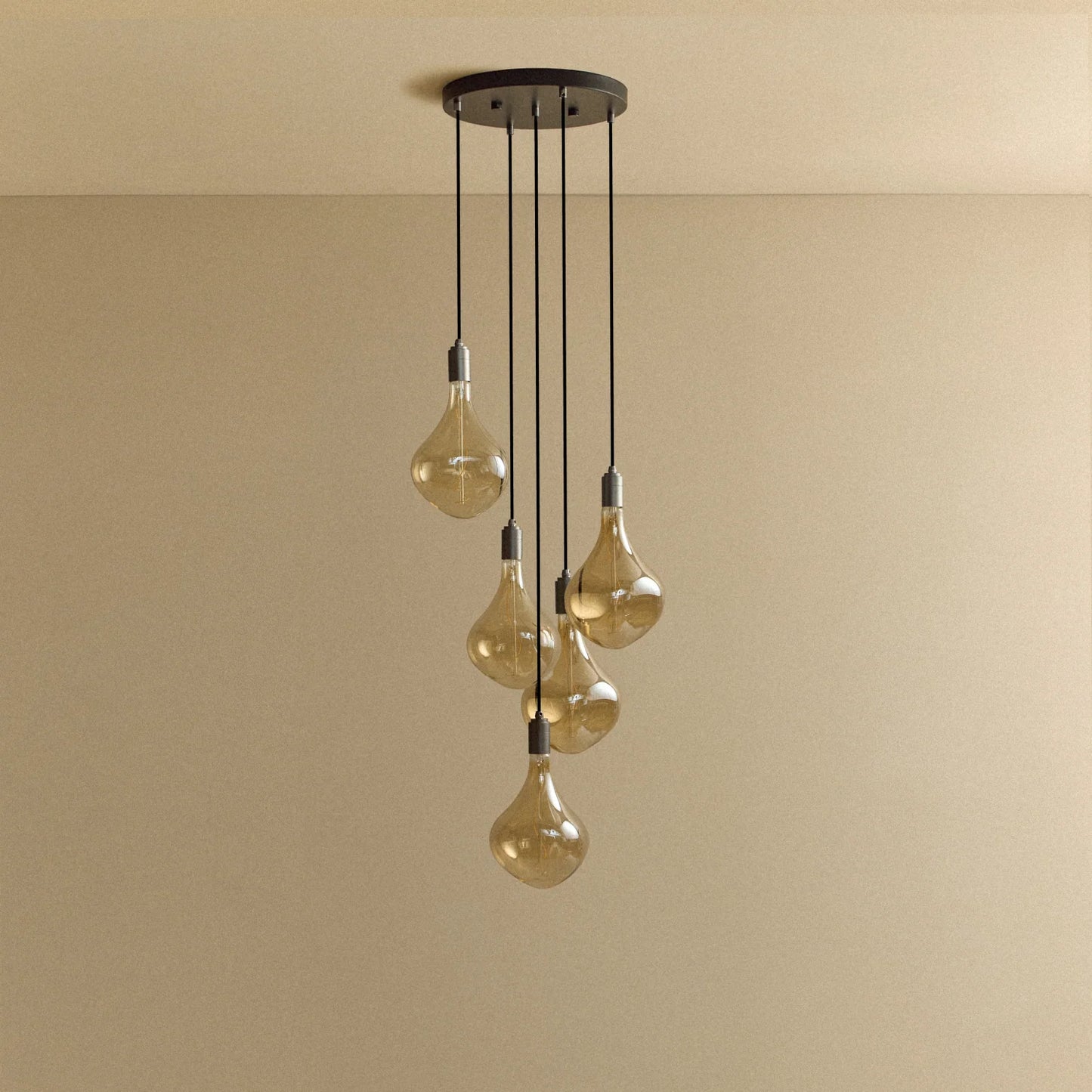 Five Pendant in Graphite + Voronoi II