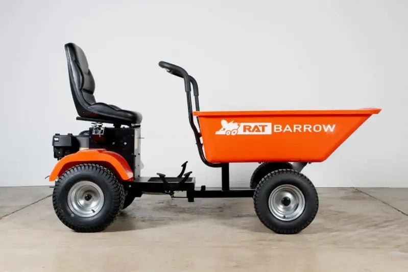 Heavy-Duty Rat Barrow Utility Cart  Black Powder-Coated Steel Frame