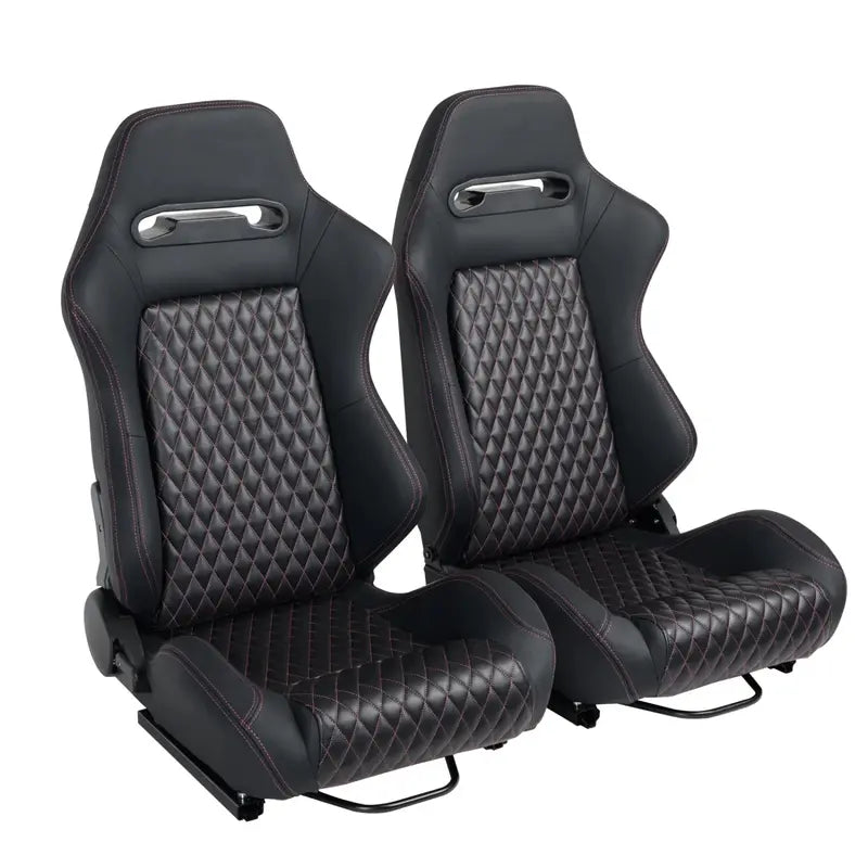Premium Racing-Style Car Seat Set  Dual-Slider Design with Synthetic Suede Upholstery (Pair)