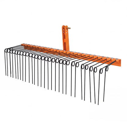 72-Inch Tow-Behind Pine Straw Rake  30-Coil Steel Tine Landscape Tool