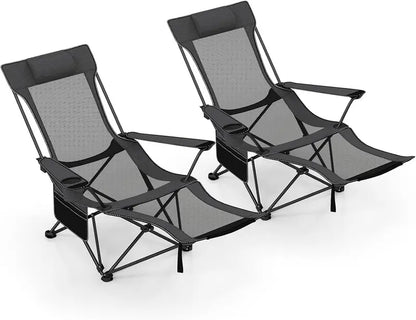 Adjustable 4-Position Folding Beach Chair with Carry Bag & 330-Pound Rating