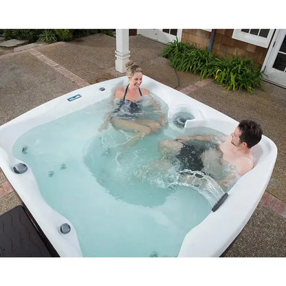 Lifesmart 5-Person Rectangular Hot Tub  Plug-and-Play Spa with 23 Jets, Ozonator System & Espresso-Colored Shell