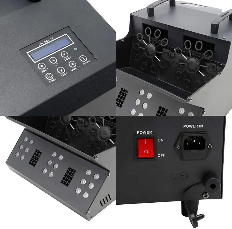 TC-Home 3-in-1 Fog & Bubble Machine  DMX-Controlled, 18 RGB LEDs, Dual Bubble Fans