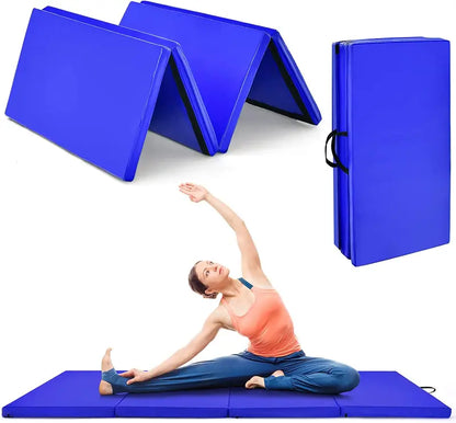 8′ x 4′ Four-Fold Gymnastics Mat  2-Inch Thick Tumbling Pad with Carry Handles